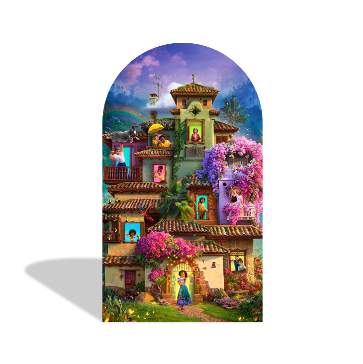 Encanto Mirabel Isabella Happy Birthday Party Arch Backdrop Wall Cloth Cover