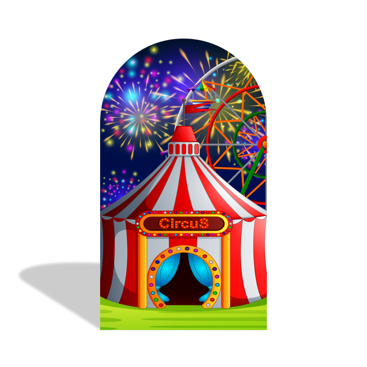 Circus Birthday Baby Shower Party Arch Backdrop Wall Cloth Cover