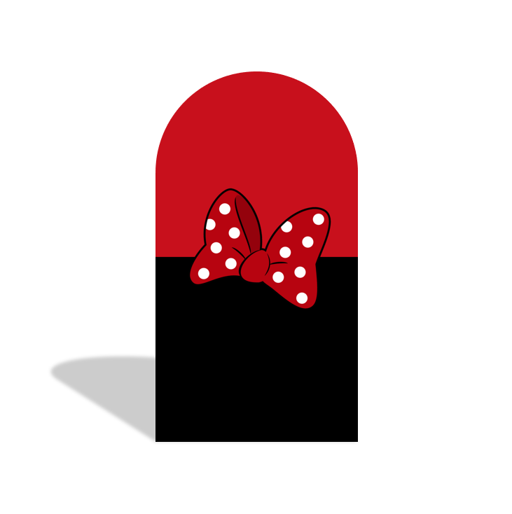 Red Minnie Baby Shower Birthday Party Arch Backdrop Wall Cloth Cover
