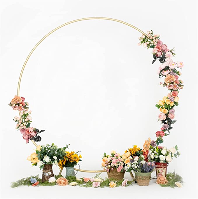 Custom Gold Aluminum Alloy Material Round Backdrop Stand And Cover