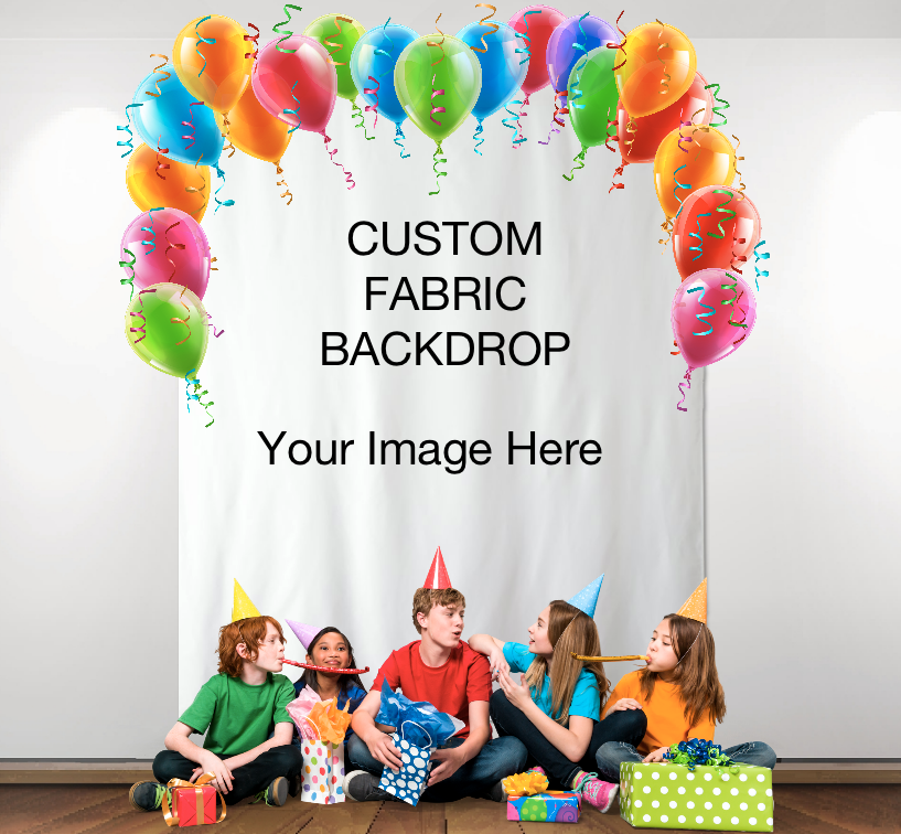 Black Gold Happy Birthday Party Decoration Fabric Backdrop