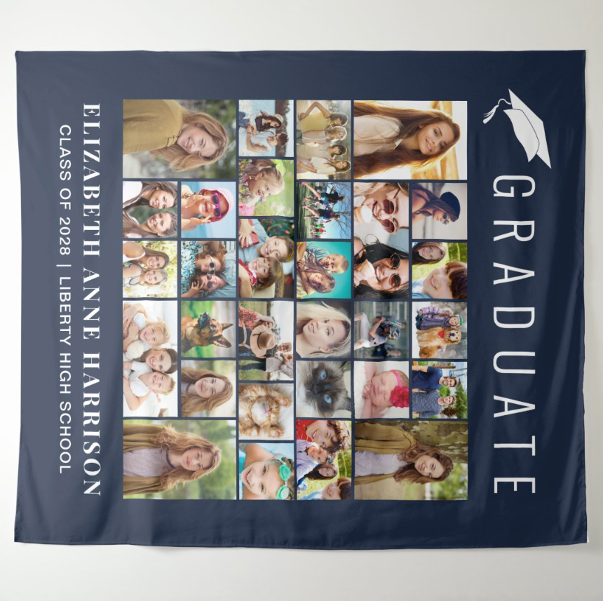 Graduate Party Decoration Fabric Backdrop