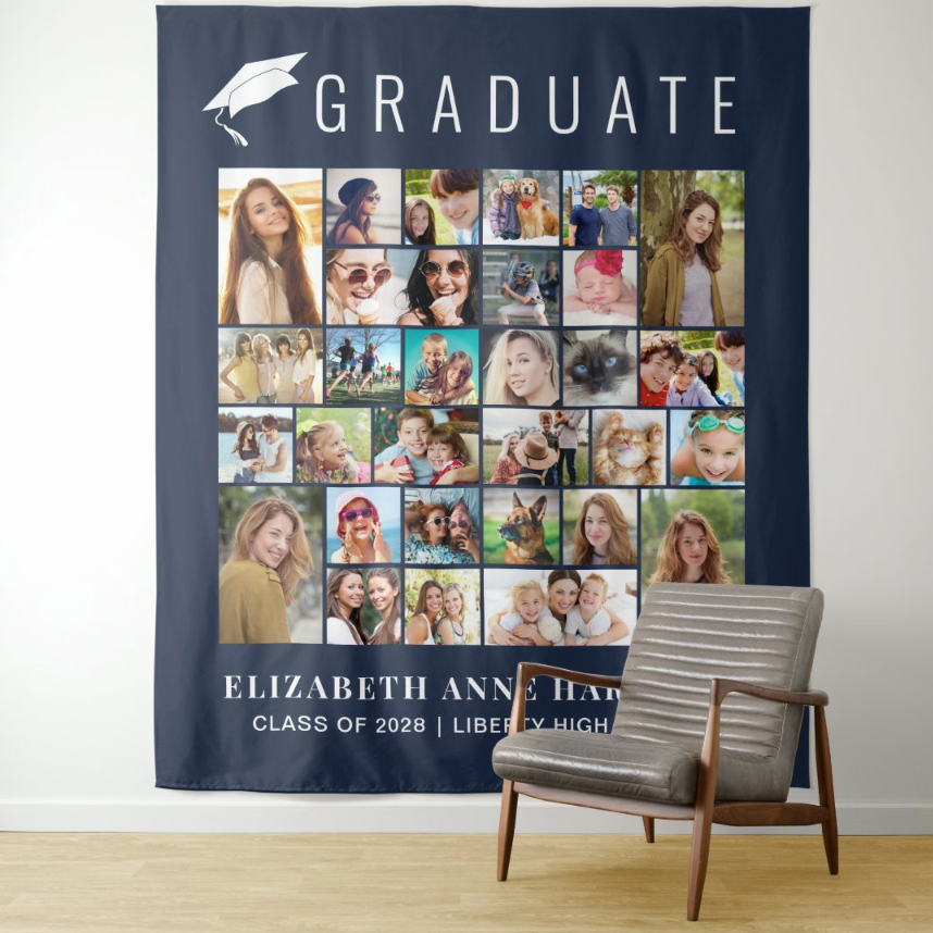 Graduate Party Decoration Fabric Backdrop