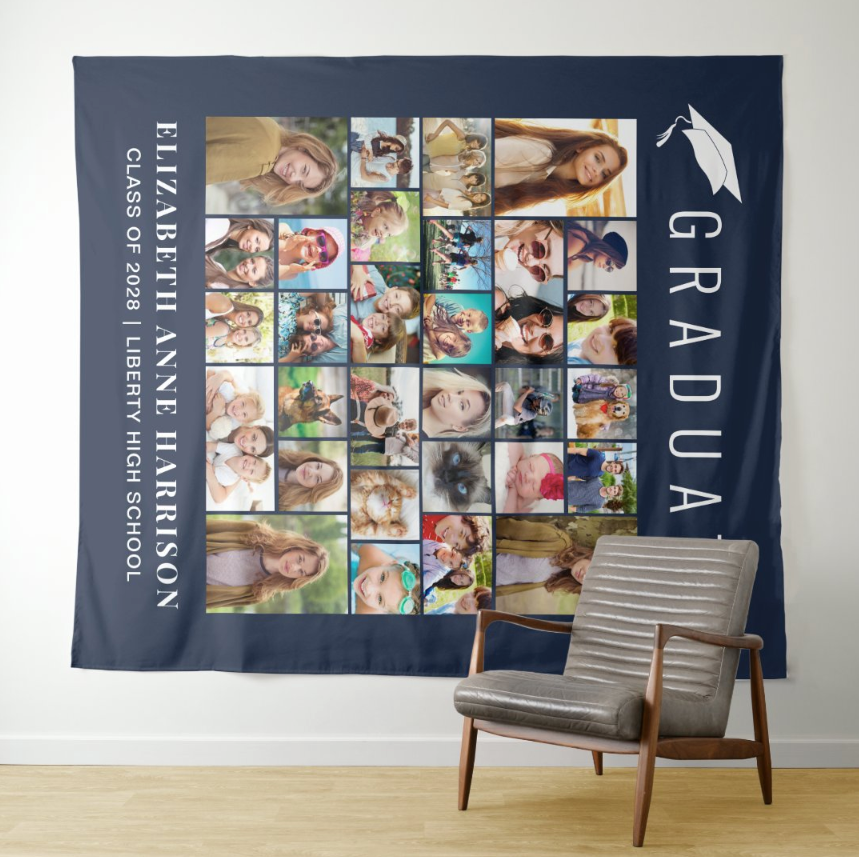 Graduate Party Decoration Fabric Backdrop
