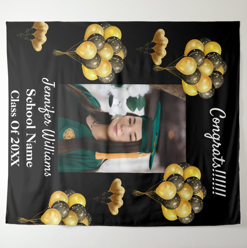 Graduate Birthday Party Decoration Fabric Background Backdrop