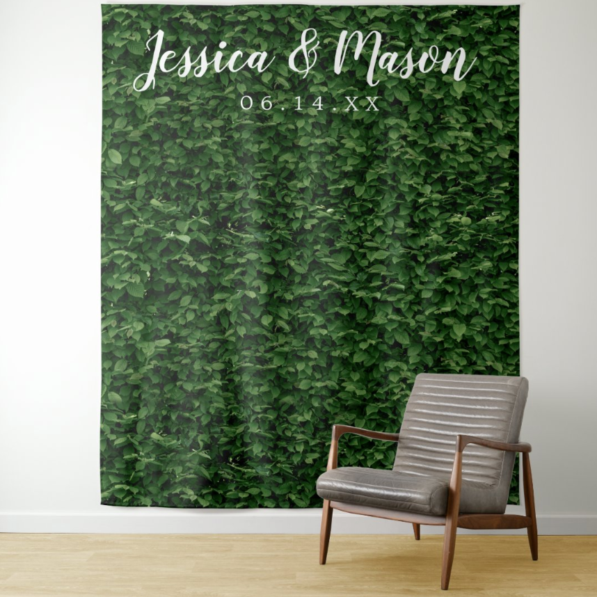 Green grass Wedding Decoration Fabric Backdrop