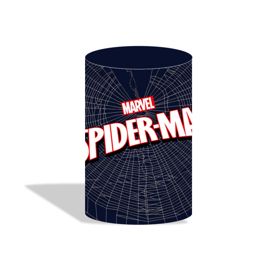 Spider-man birthday party decoration round circle backdrop cover plinth cylinder pedestal cover