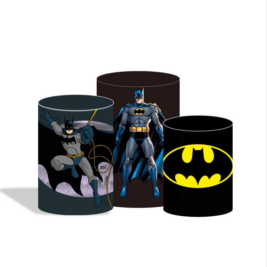 Batman birthday party decoration round circle backdrop cover plinth cylinder pedestal cloth cover