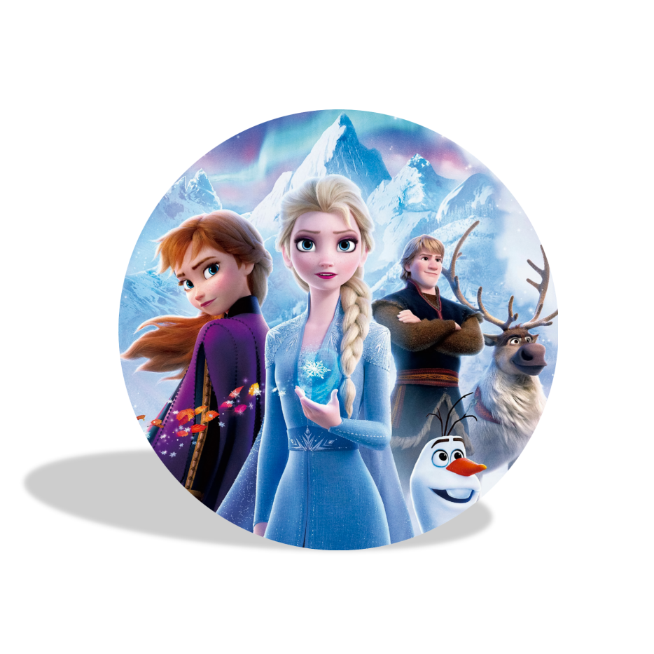 Frozen Lisa Anna princess birthday party decoration round circle backdrop cover plinth cylinder pedestal cover