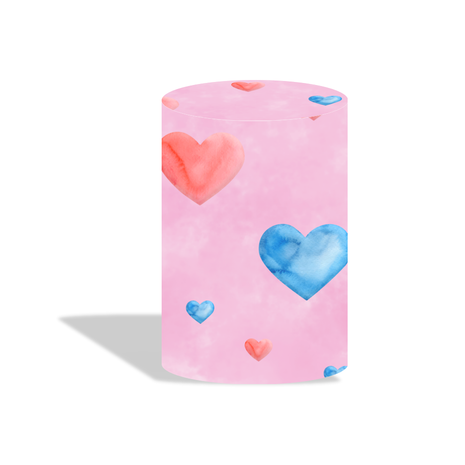 Flower elephant boy or girl gender reveal party decoration round circle backdrop cover plinth cylinder pedestal cover