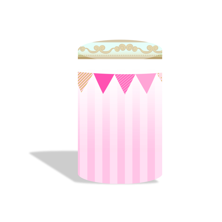 Carousel theme happy birthday party decoration round circle backdrop cover plinth cylinder pedestal cover