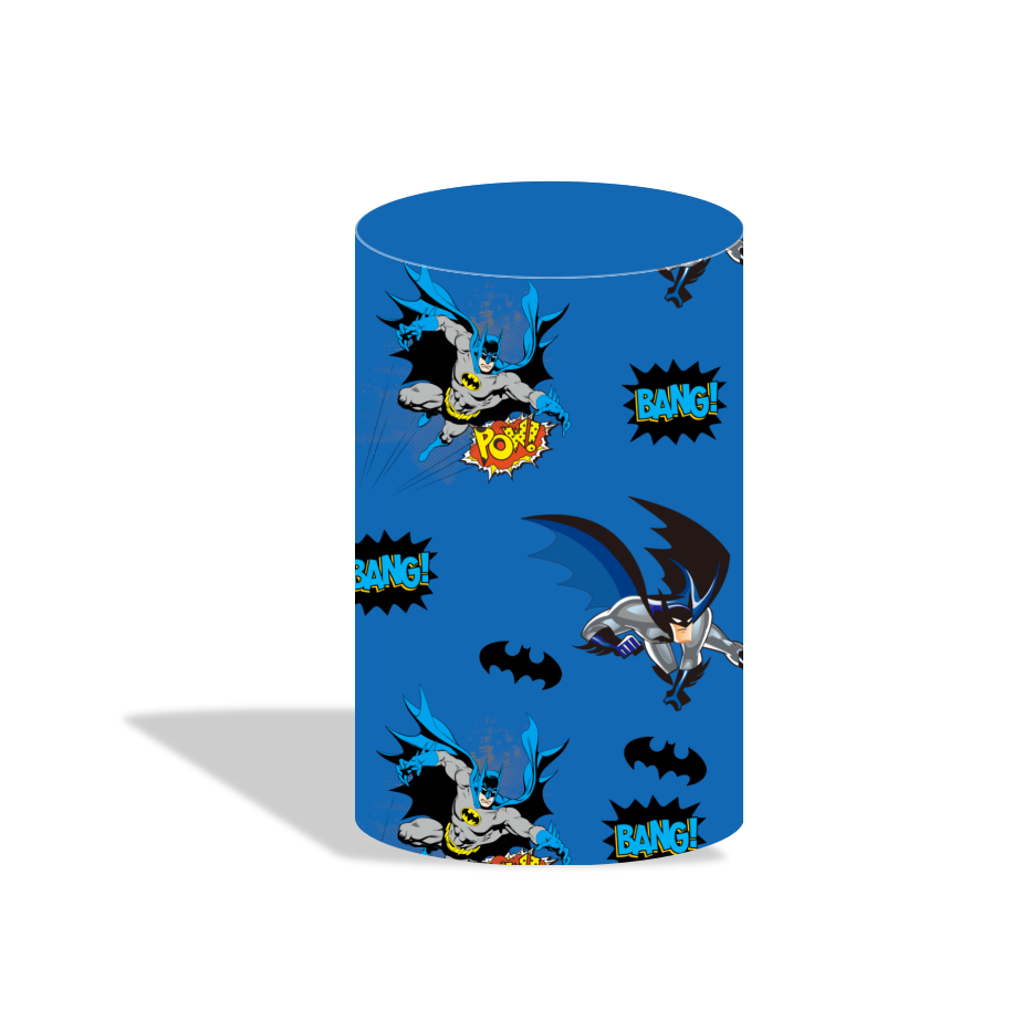Superhero Batman birthday party decoration round circle backdrop cover plinth cylinder pedestal cloth cover
