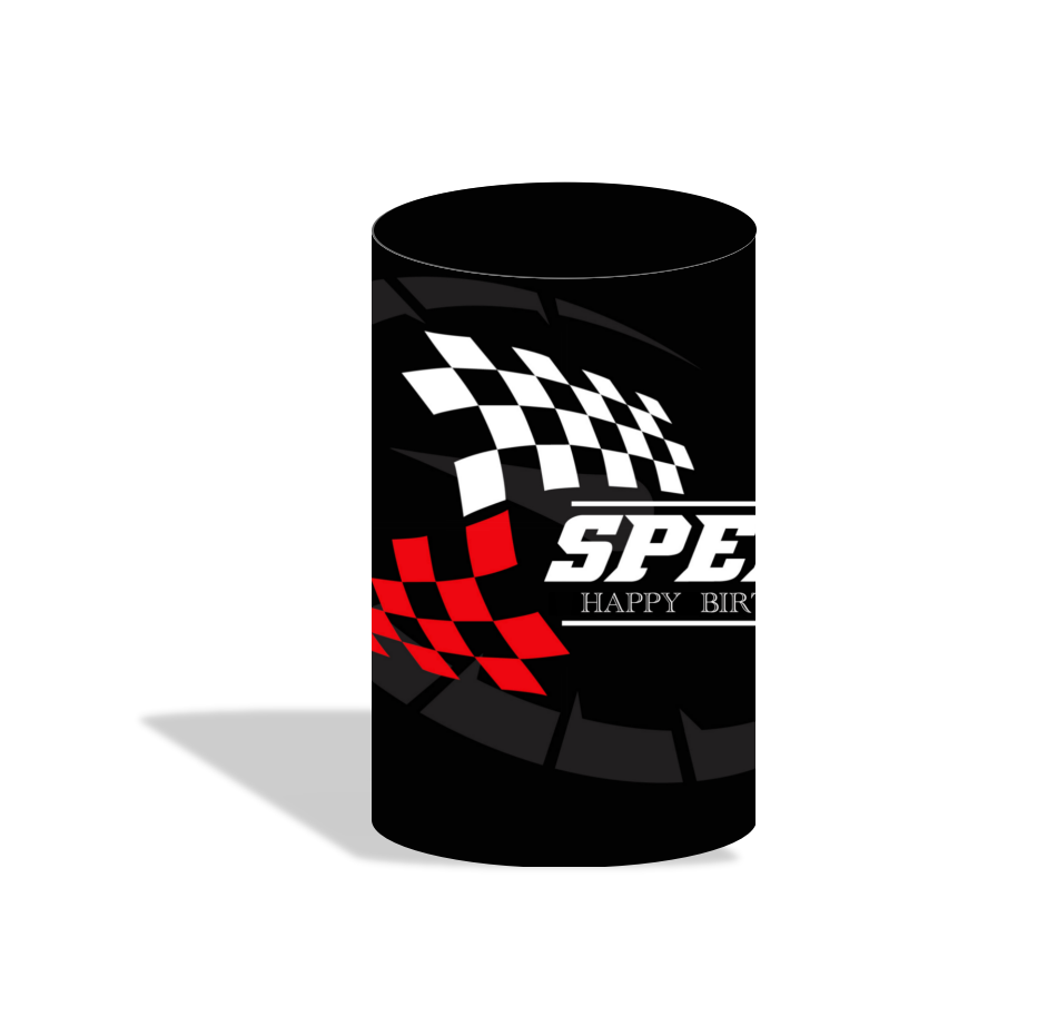 Racing car birthday party decoration round circle backdrop cover plinth cylinder pedestal cloth cover