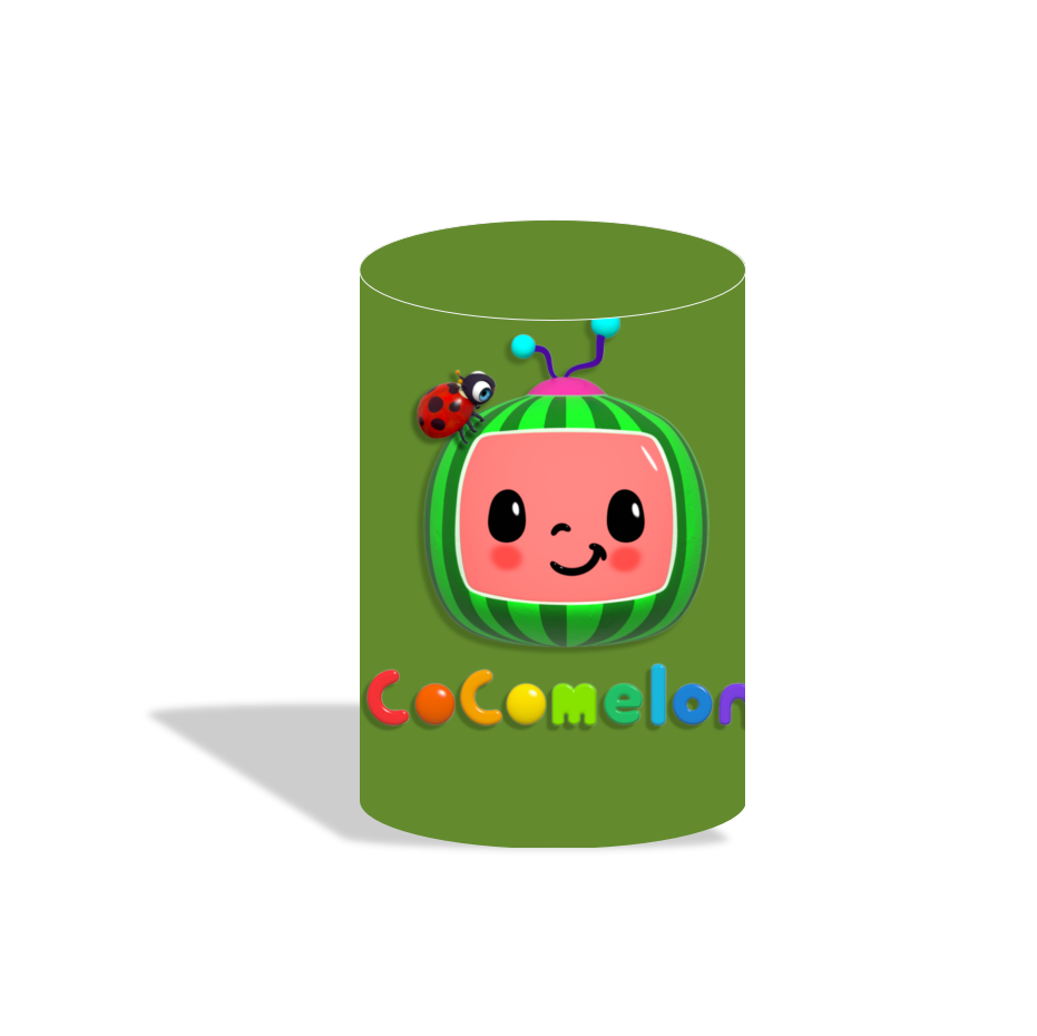 Cocomelon round circle backdrop cover plinth cylinder pedestal cloth cover for birthday party decoration