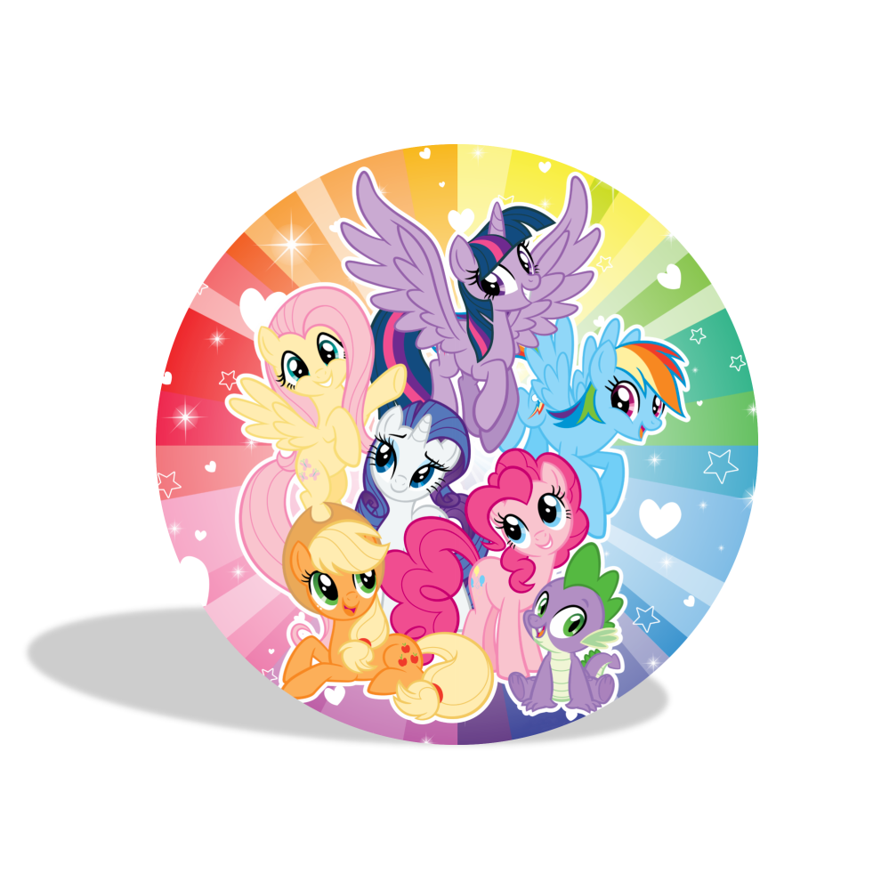 The little pony birthday party decoration round circle backdrop cover plinth cylinder pedestal cloth cover