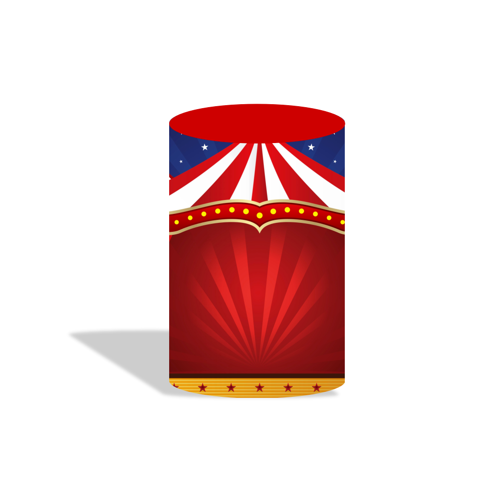 Circus theme round circle backdrop cover plinth cylinder pedestal cloth cover for birthday party decoration