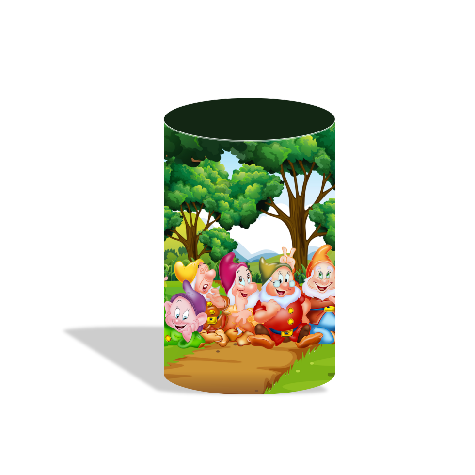 Snow white birthday party decoration round circle backdrop cover plinth cylinder pedestal cloth cover