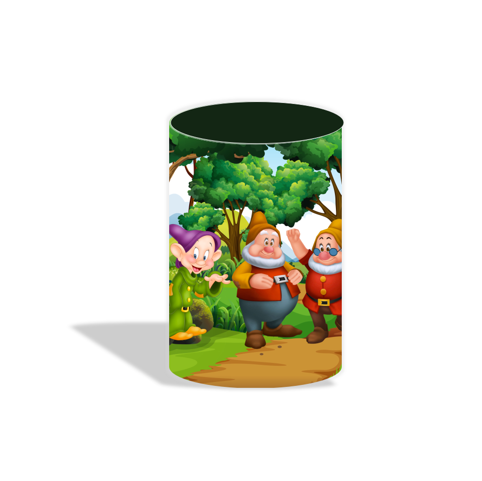 Snow white birthday party decoration round circle backdrop cover plinth cylinder pedestal cloth cover