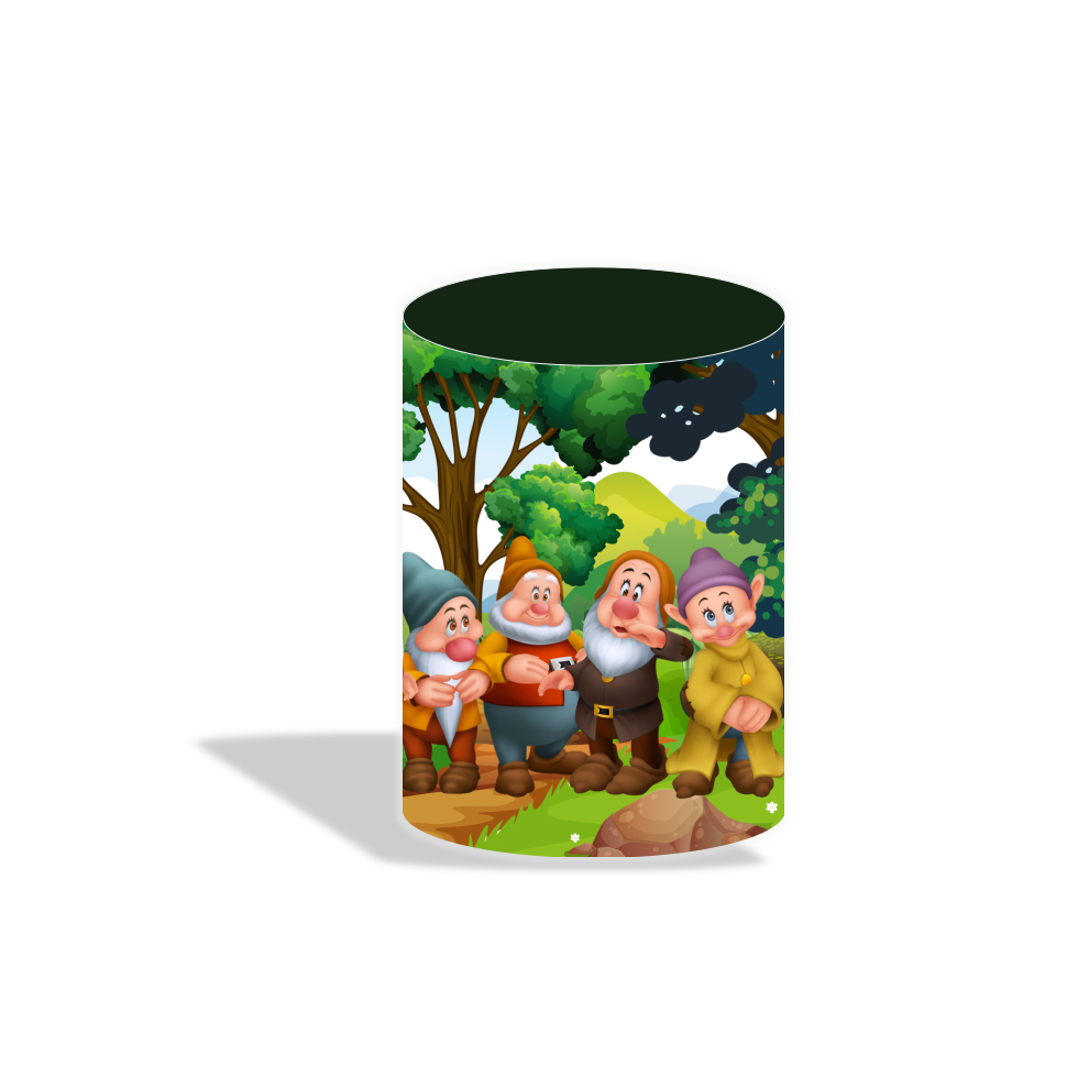 Snow white birthday party decoration round circle backdrop cover plinth cylinder pedestal cloth cover