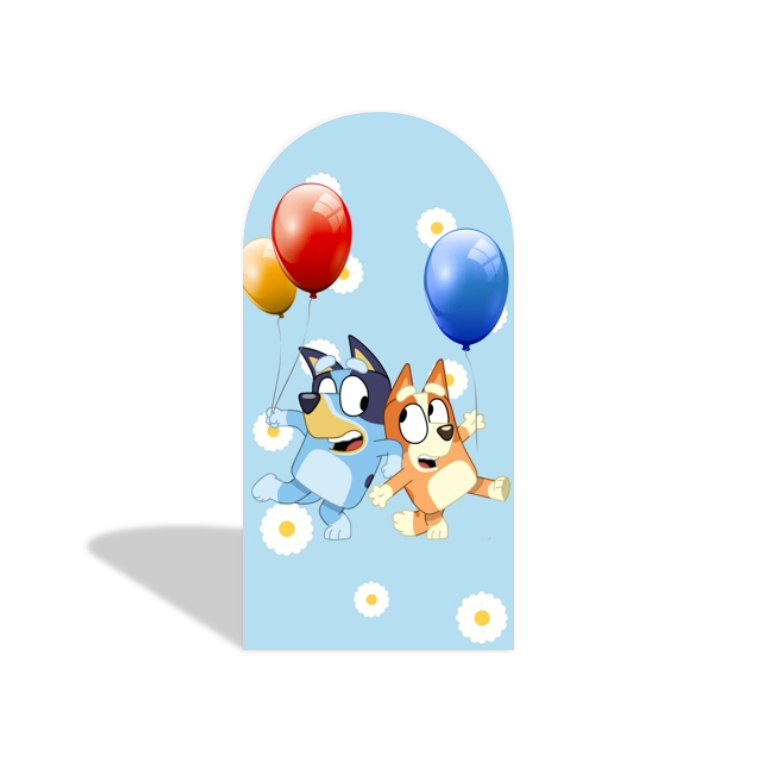 Bluey Happy Birthday Party Arch Backdrop Wall Cloth Cover