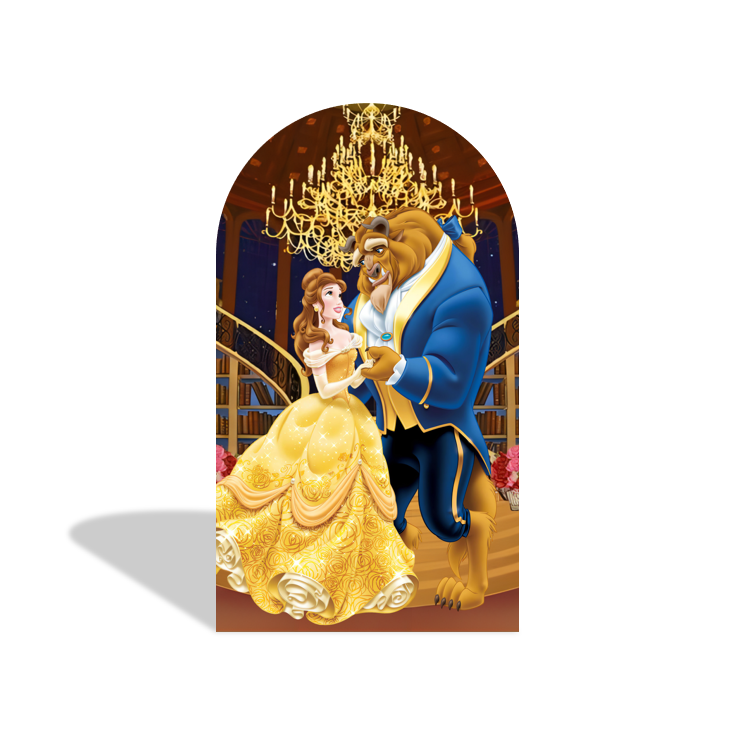 The Beauty And The Beast Birthday Baby Shower Party Ground Arch Backdrop Wall Cloth Cover