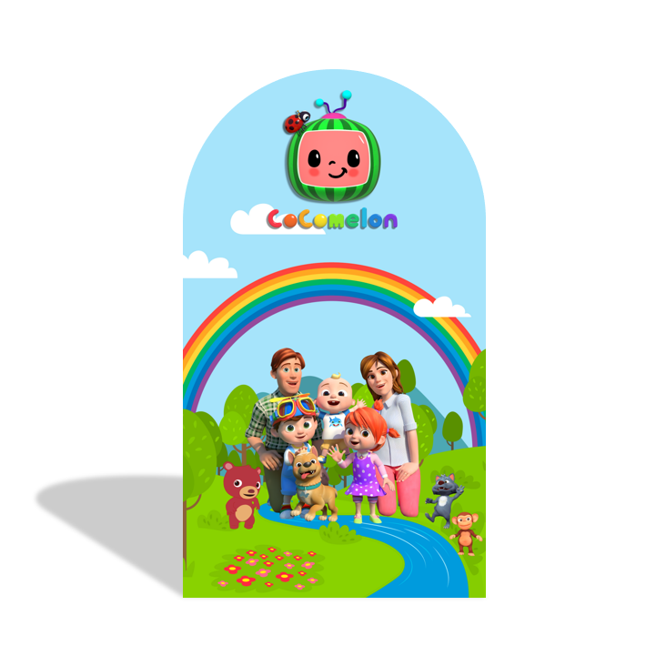Cocomelon Birthday Baby Shower Party Background Arch Backdrop Wall Cloth Cover