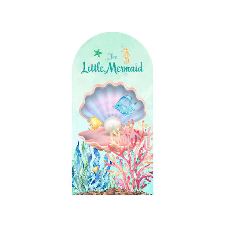 The Little Mermaid Happy Birthday Party Arch Backdrop Wall Cloth Cover