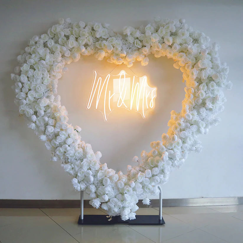 8ft Double Layer Shape Loop Flower Heart Backdrop Stand