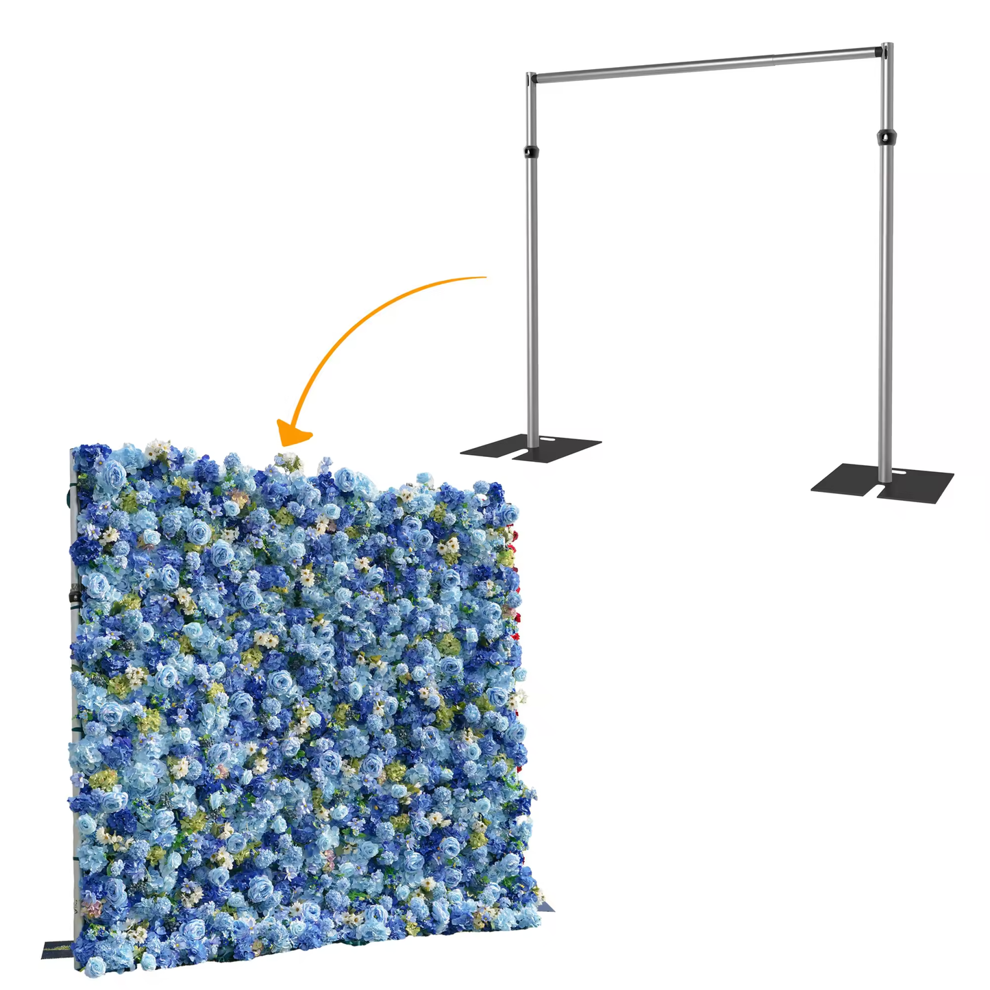 6-10ft Adjustable Portable Pipe And Drape Kit Backdrop Stand for Event & Wedding Decor and Flower Wall
