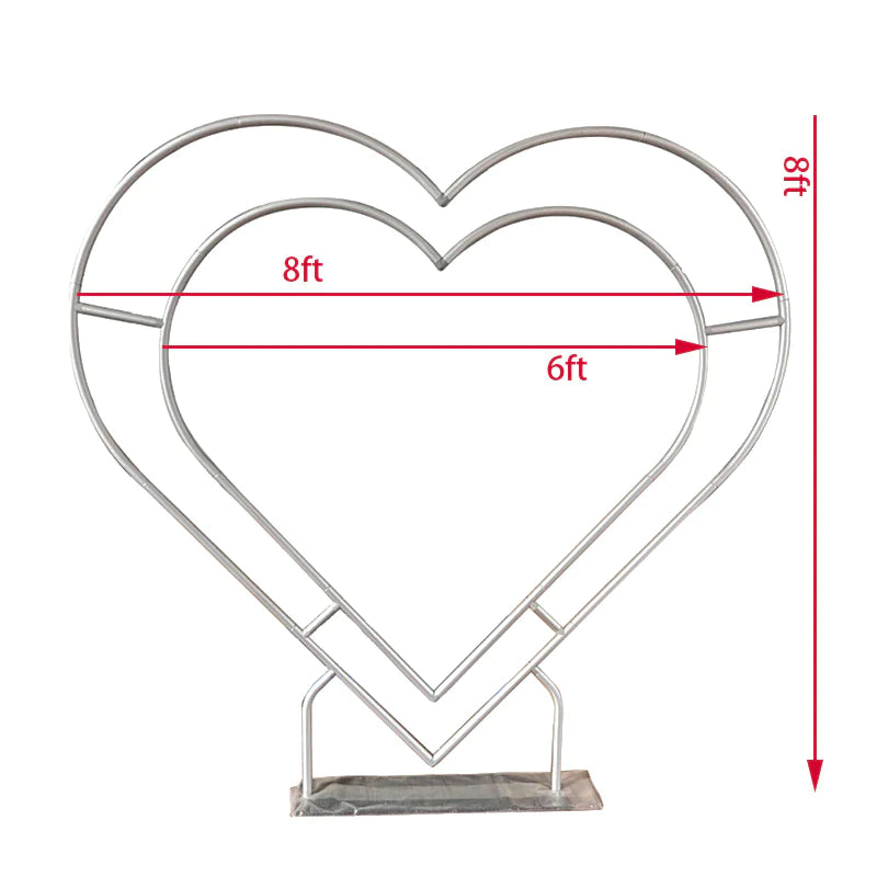 8ft Double Layer Shape Loop Flower Heart Backdrop Stand