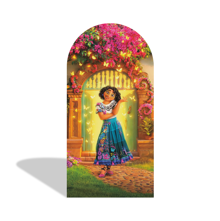 Encanto Mirabel Isabella Happy Birthday Party Arch Backdrop Wall Cloth Cover