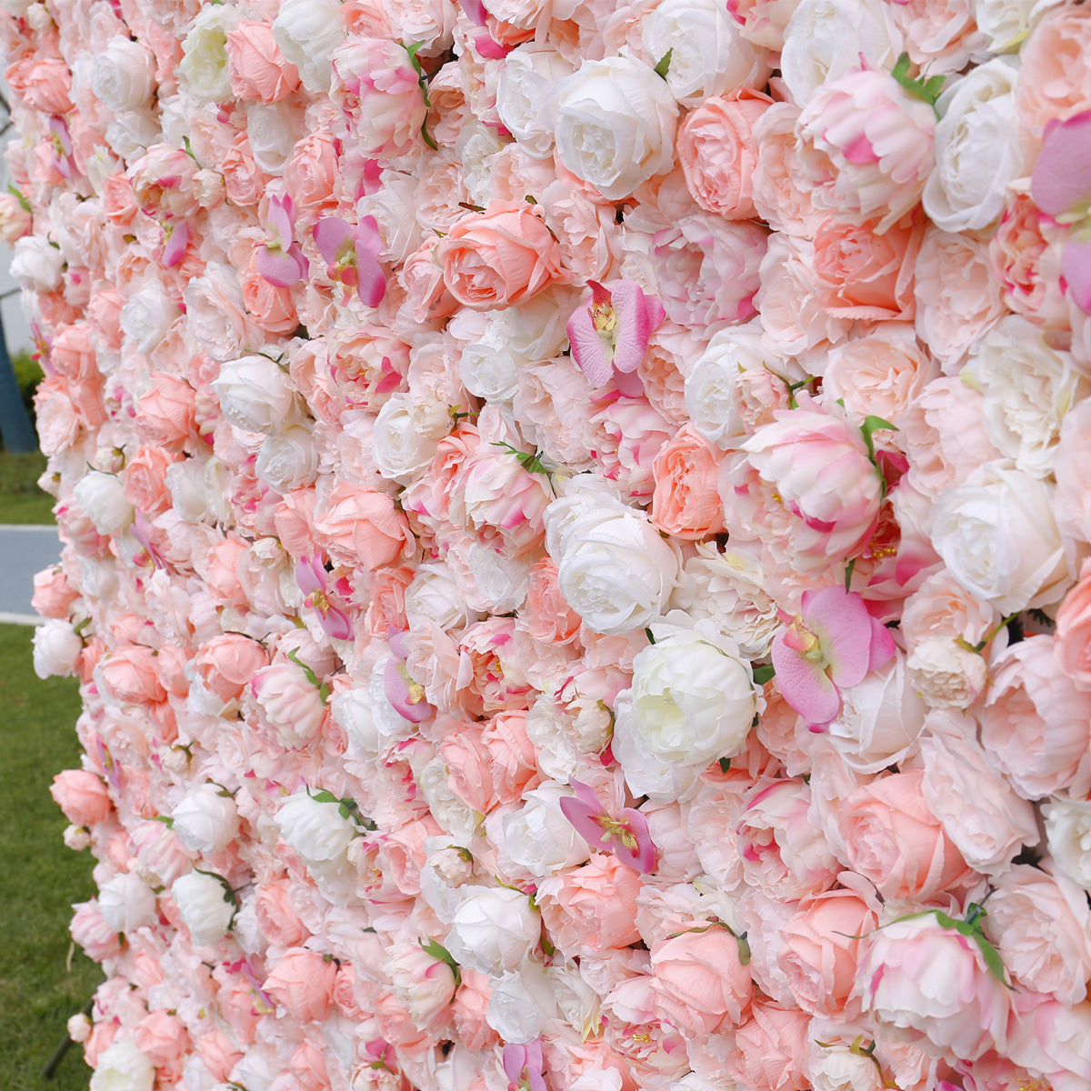 Cloth Curtain Silk Flower Wall For Birthday Wedding Backdrop Decoration Outdoor Event Party Decor Props