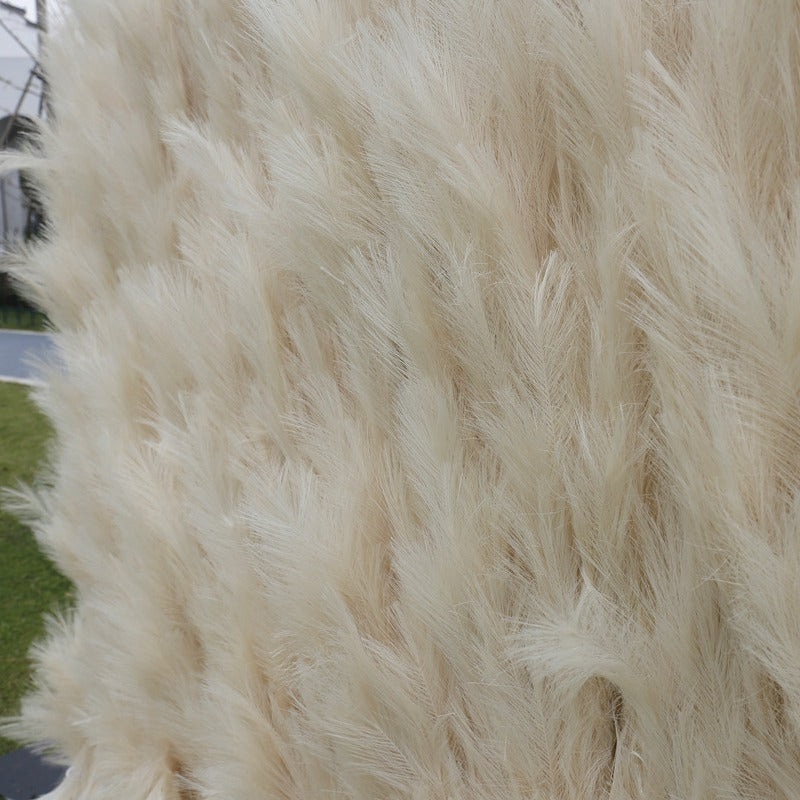 Handmade Artificial Fabric Rolling Up Curtain Reel Pampas Plant Flower Backdrop Wall For Birthday Wedding Decor