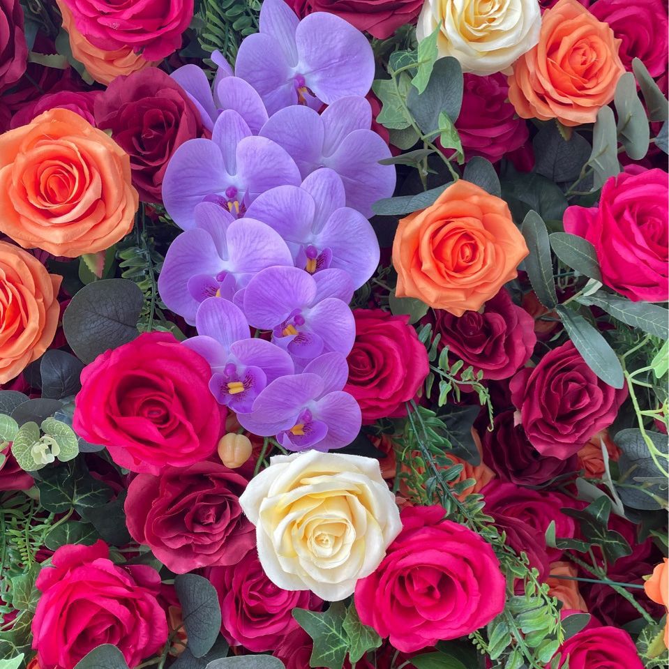 Rolling Up Curtain Flower Wall Wedding Backdrop Decoration Outdoor Event Party Decor Props