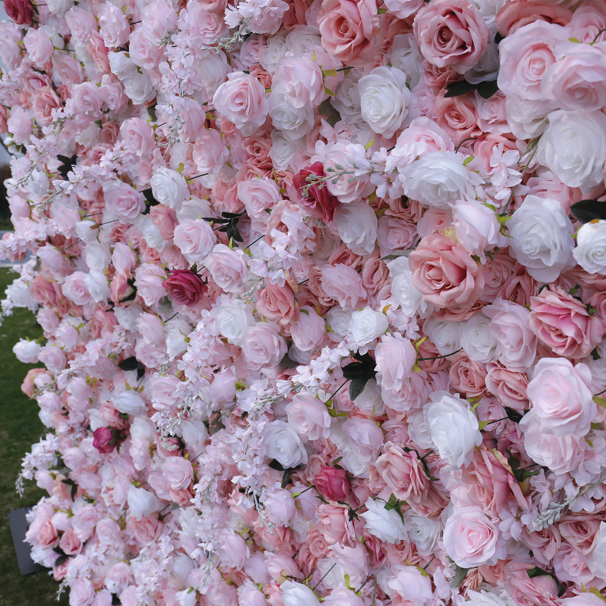 Cloth Curtain Silk Flower Wall For Birthday Wedding Backdrop Decoration Outdoor Event Party Decor Props