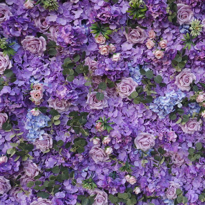 Rolling Up Cloth Curtain Silk Purple Flower Wall For Birthday Wedding Backdrop Decoration Outdoor Event Party Decor Props
