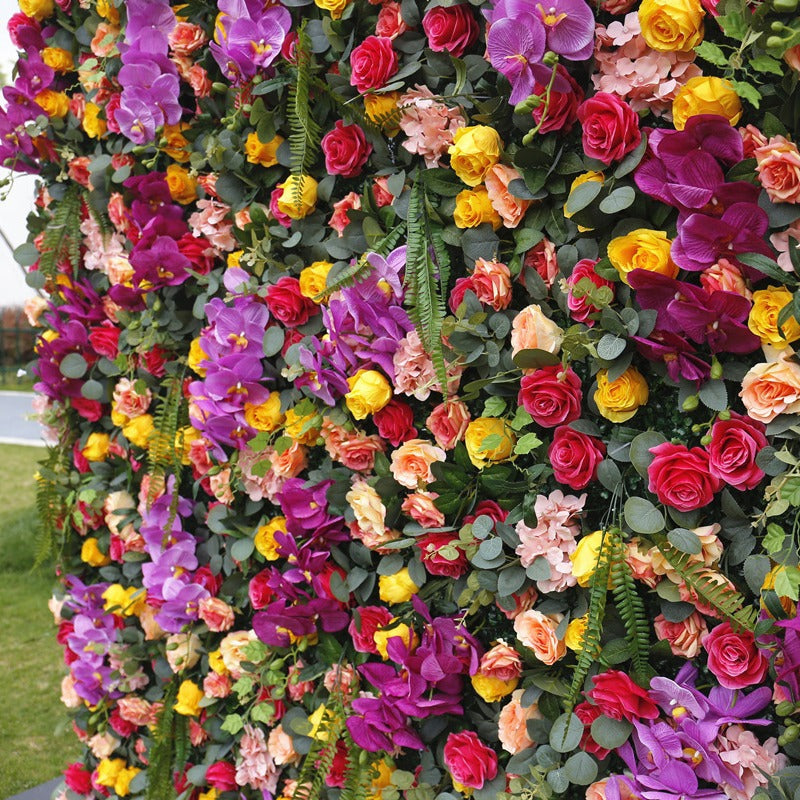 Cloth Curtain Silk Flower Wall For Birthday Wedding Backdrop Decoration Outdoor Event Party Decor Props