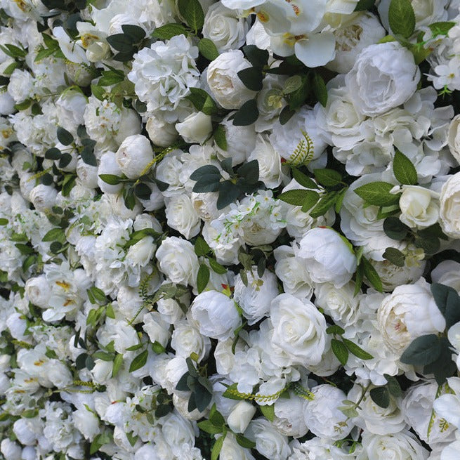 Handmade Artificial Fabric Rolling Up Curtain Flower Wall Backdrop For Birthday Wedding Decor