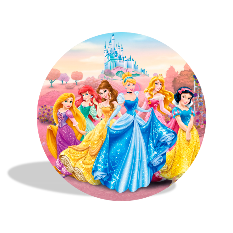 Disney princess birthday party decoration round circle backdrop cover plinth cylinder pedestal cloth cover