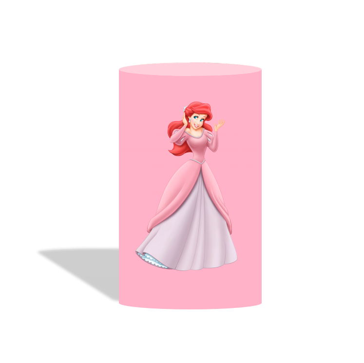 Disney princess birthday party decoration round circle backdrop cover plinth cylinder pedestal cloth cover
