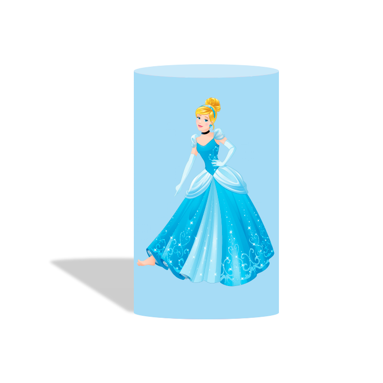 Disney princess birthday party decoration round circle backdrop cover plinth cylinder pedestal cloth cover