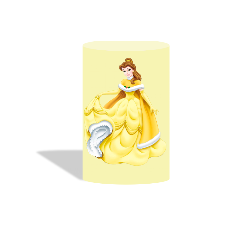 Disney princess birthday party decoration round circle backdrop cover plinth cylinder pedestal cloth cover