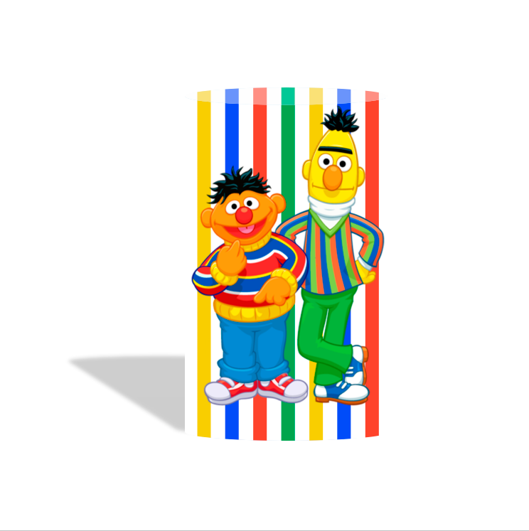 Sesame street birthday party decoration round circle backdrop cover plinth cylinder pedestal cloth cover