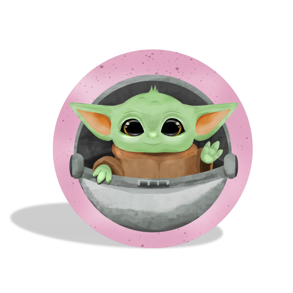 Baby Yoda theme birthday party decoration round circle backdrop cover plinth cylinder pedestal cloth cover