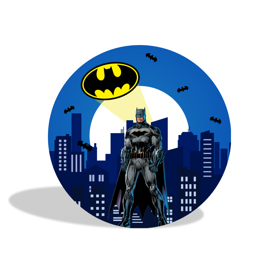 Superhero Batman birthday party decoration round circle backdrop cover plinth cylinder pedestal cloth cover