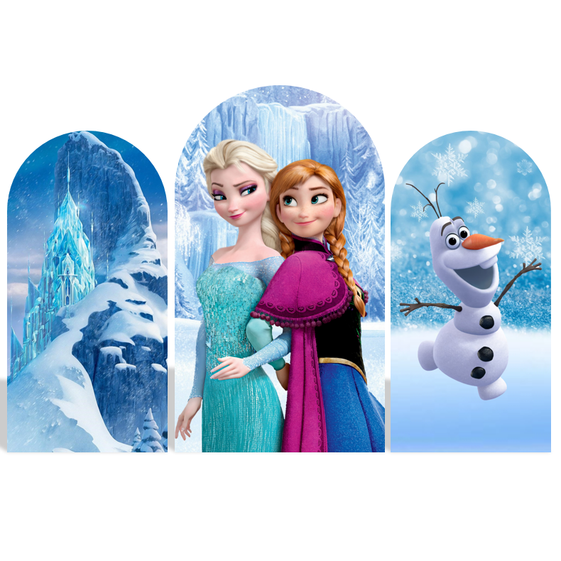 Frozen Anna Elsa Princess Birthday Party Arch Backdrop Wall Cloth Cover