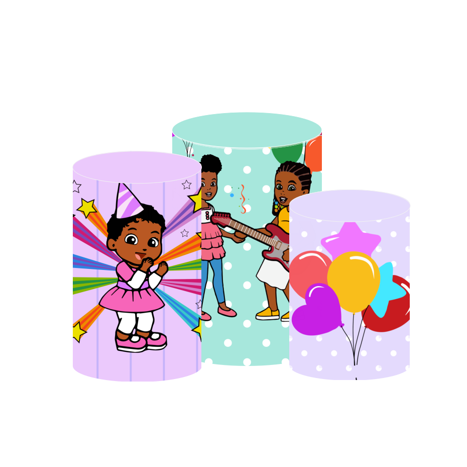 Gracie's corner birthday party decoration round circle backdrop cover plinth cylinder pedestal cloth cover