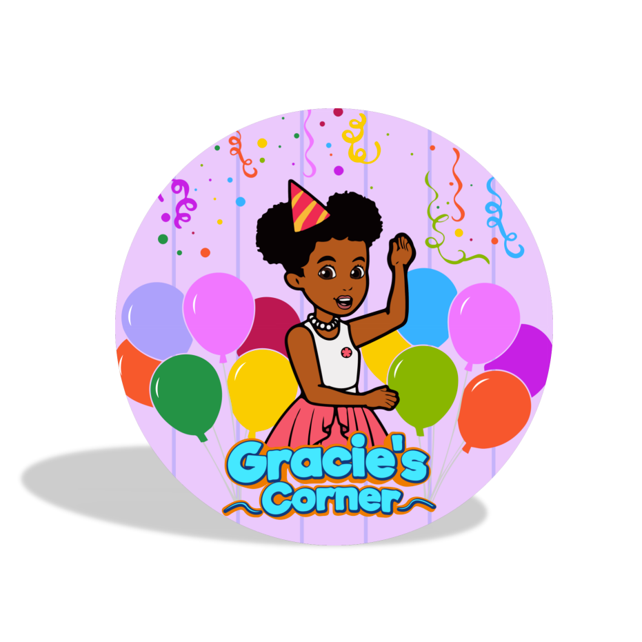 Gracie's corner birthday party decoration round circle backdrop cover plinth cylinder pedestal cloth cover