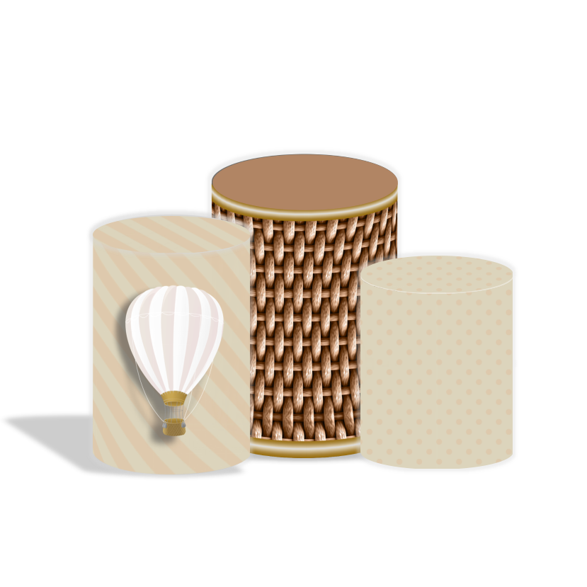 Hot air balloon birthday baby shower party decoration round circle backdrop cover plinth cylinder pedestal cover