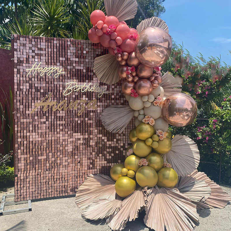 Rose Gold Sequin Shimmer Backdrop Wall Panels For Birthday Wedding Party Event Decoration
